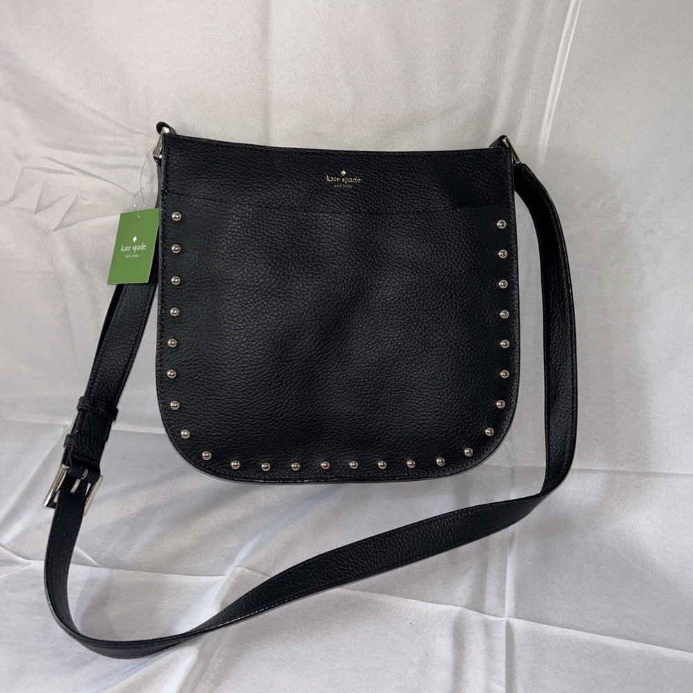 Kate Spade Austin Street Medium Hemsley Black Studded Crossbody Bag‎ $328MSRP